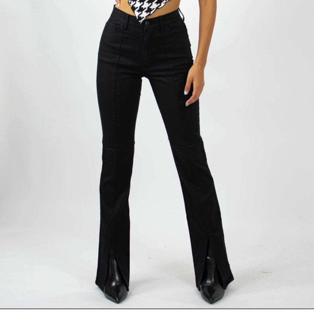 Grey Bandit Black Cut Flare Jeans
